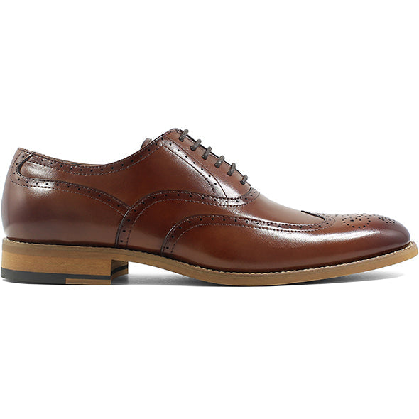 Cognac Stacy Adams Wingtip Dress Shoes – side view