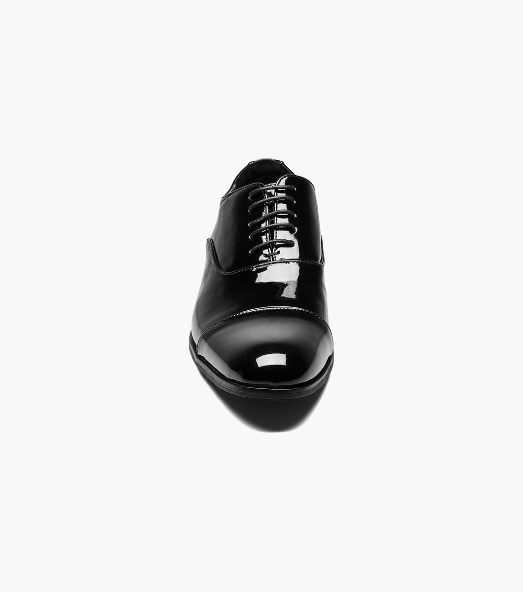 Stacy Adams Gala Black Patent cap toe Oxford tuxedo shoe, view 6