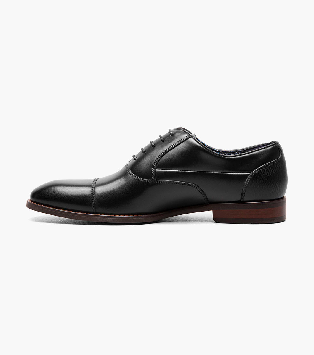 Stacy Adams Kallum Black cap toe Oxford dress shoe, view 6