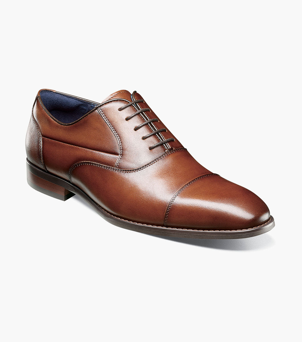 Stacy Adams Kallum Cognac cap toe Oxford dress shoe, view 1