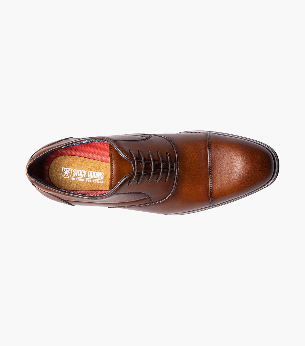 Stacy Adams Kallum Cap Toe Oxford Dress Shoes - Cognac - Upscale Men's Fashion