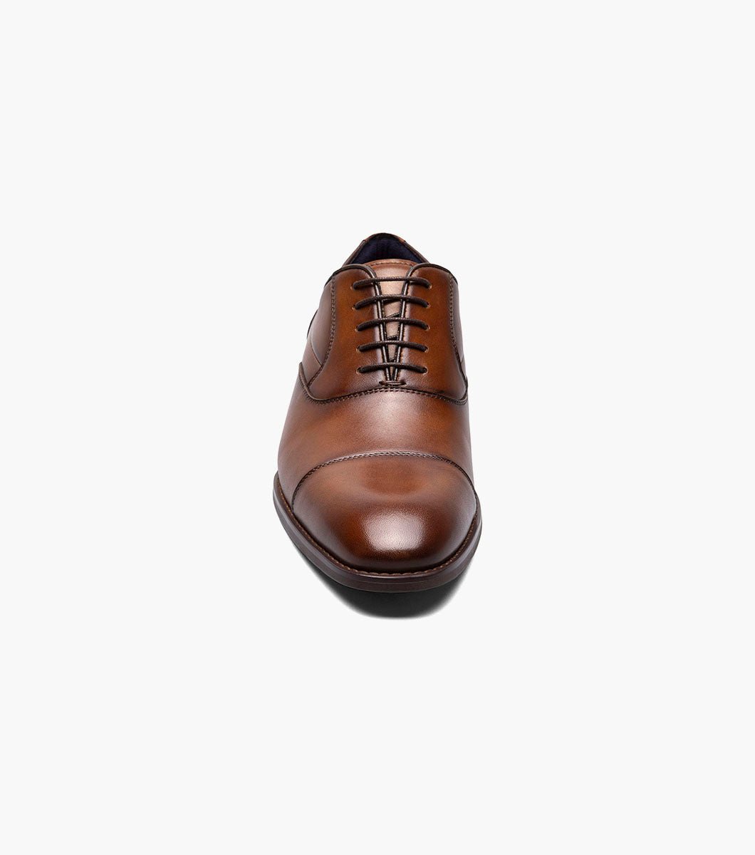 Stacy Adams Kallum Cap Toe Oxford Dress Shoes - Cognac - Upscale Men's Fashion