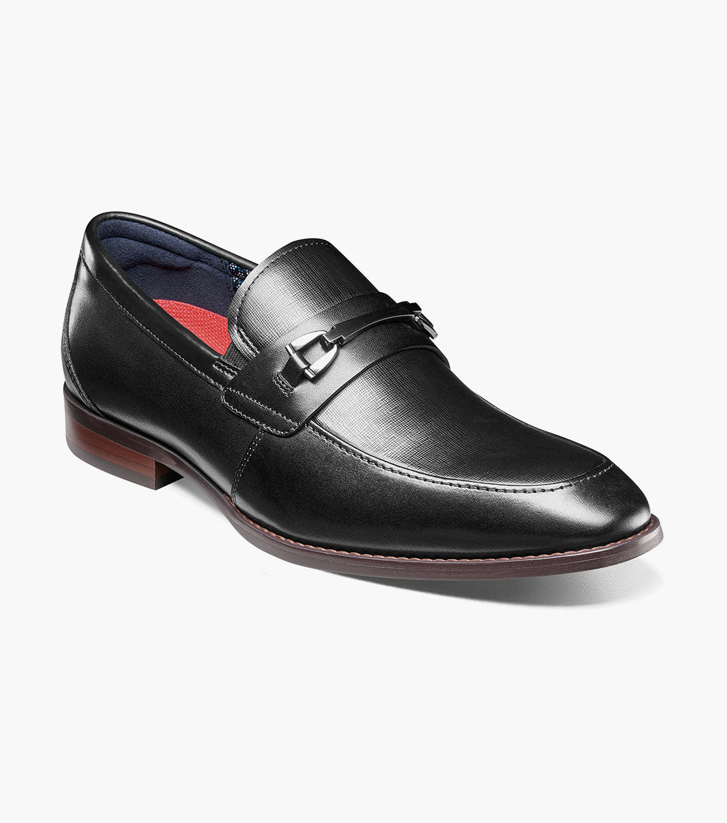 Stacy Adams Kaylor Black moc toe bit loafer, view 1