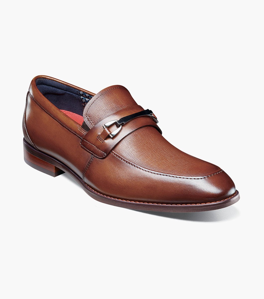 Stacy Adams Kaylor Moc Toe Bit Slip-On Dress Shoes - Cognac - Upscale Men's Fashion