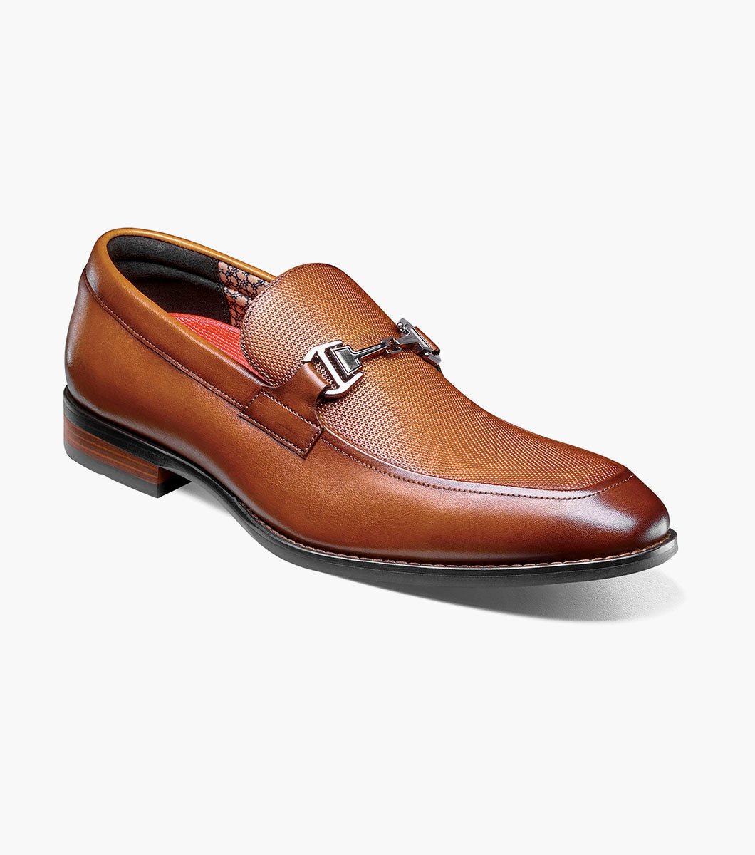 Stacy Adams Lawton cognac moc toe bit slip-on shoes view 1