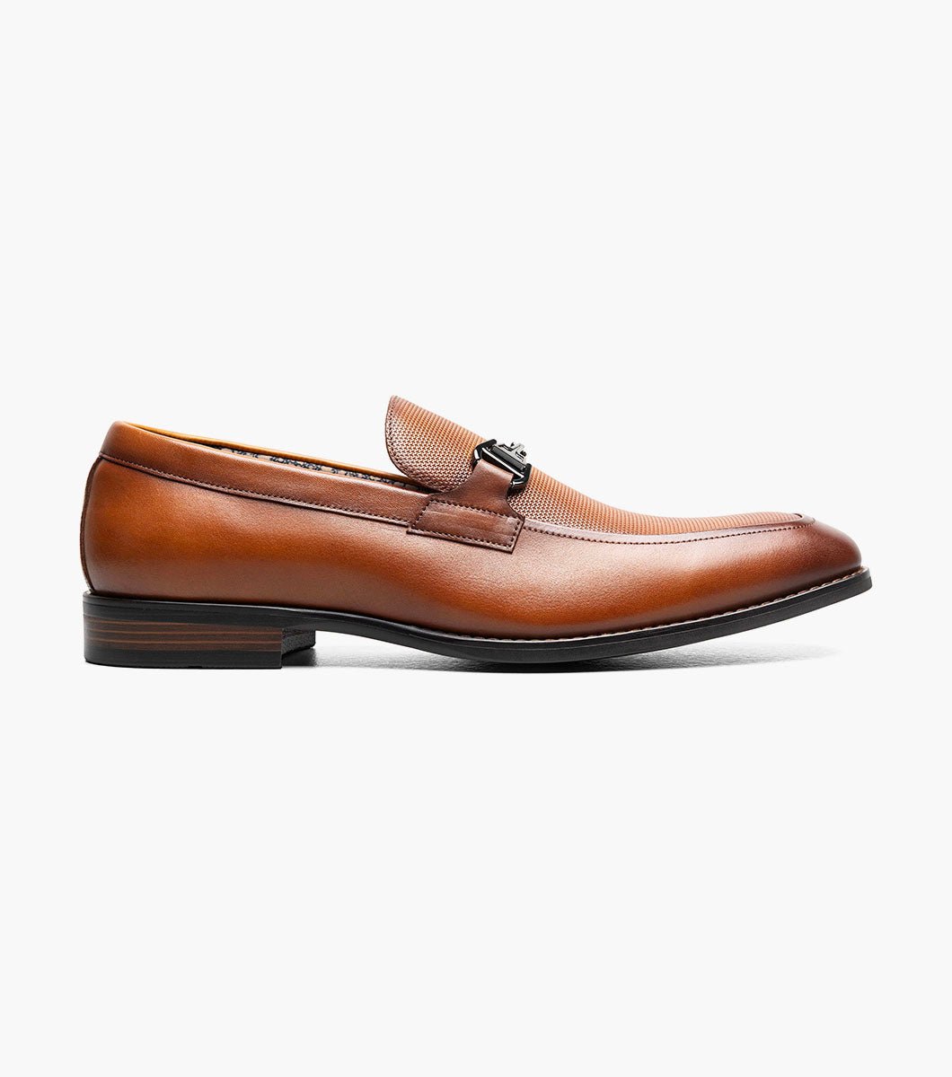 Stacy Adams Lawton Moc Toe Bit Slip-On Shoes - Cognac - Upscale Men's Fashion