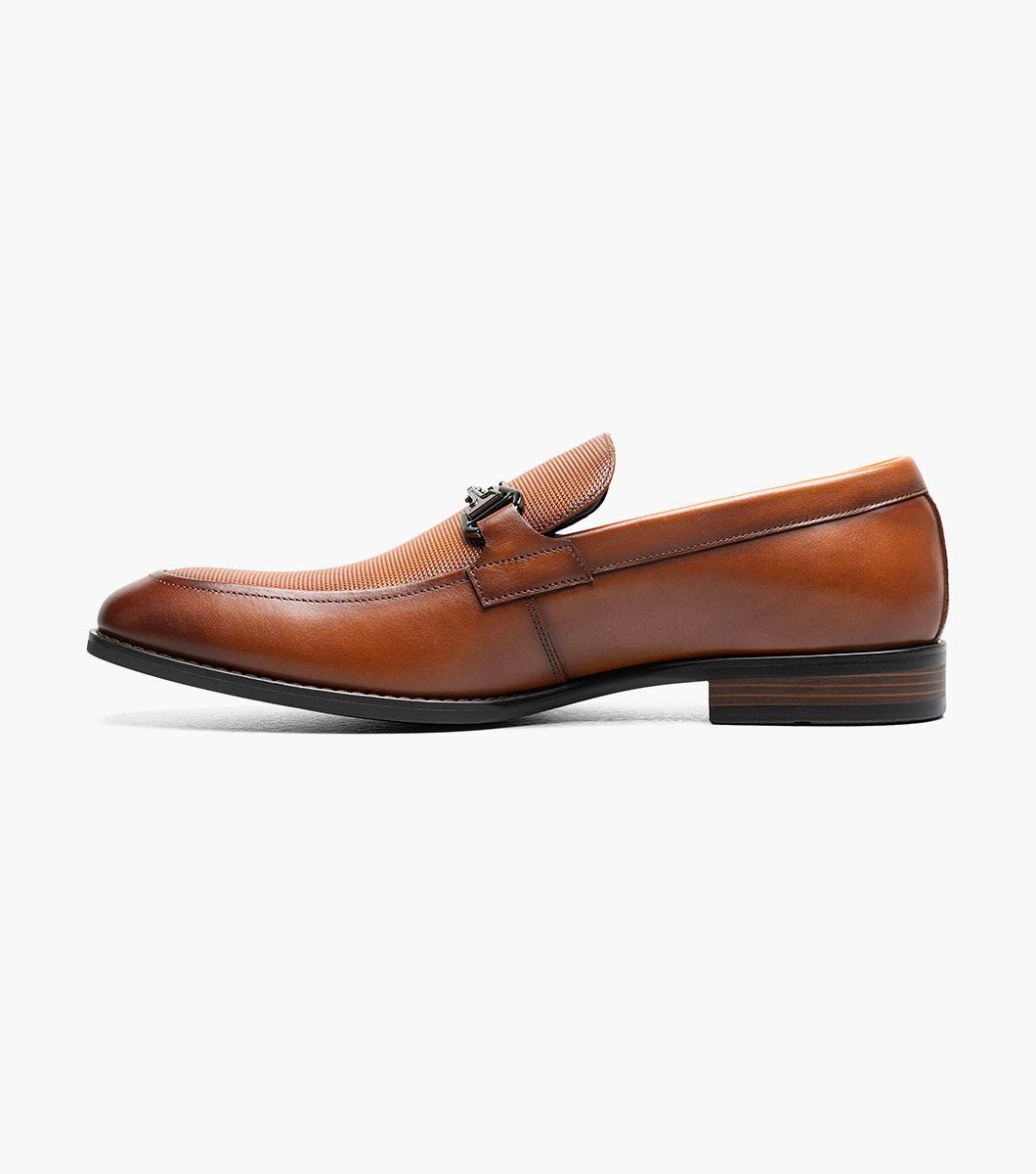 Stacy Adams Lawton Moc Toe Bit Slip-On Shoes - Cognac - Upscale Men's Fashion