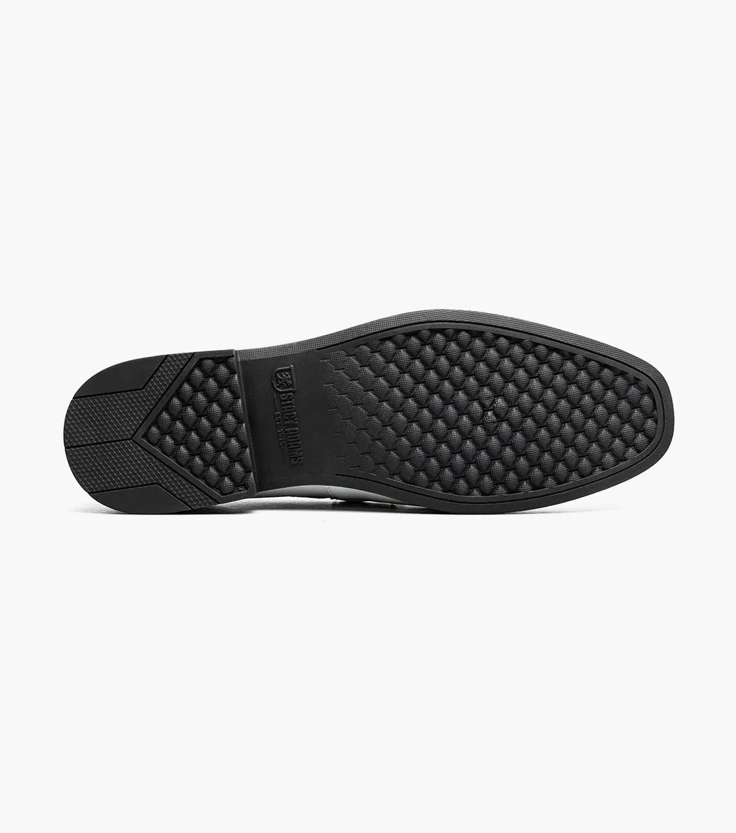 Stacy Adams Richmont Moc Toe Bit Loafers - White Tumbled - Upscale Men's Fashion
