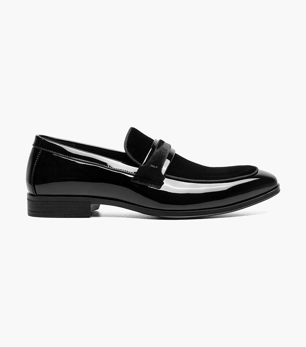 Stacy Adams Spratley Black velour patent loafers view 2