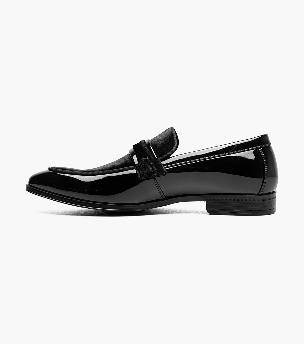 Stacy Adams Spratley Black velour patent loafers view 5