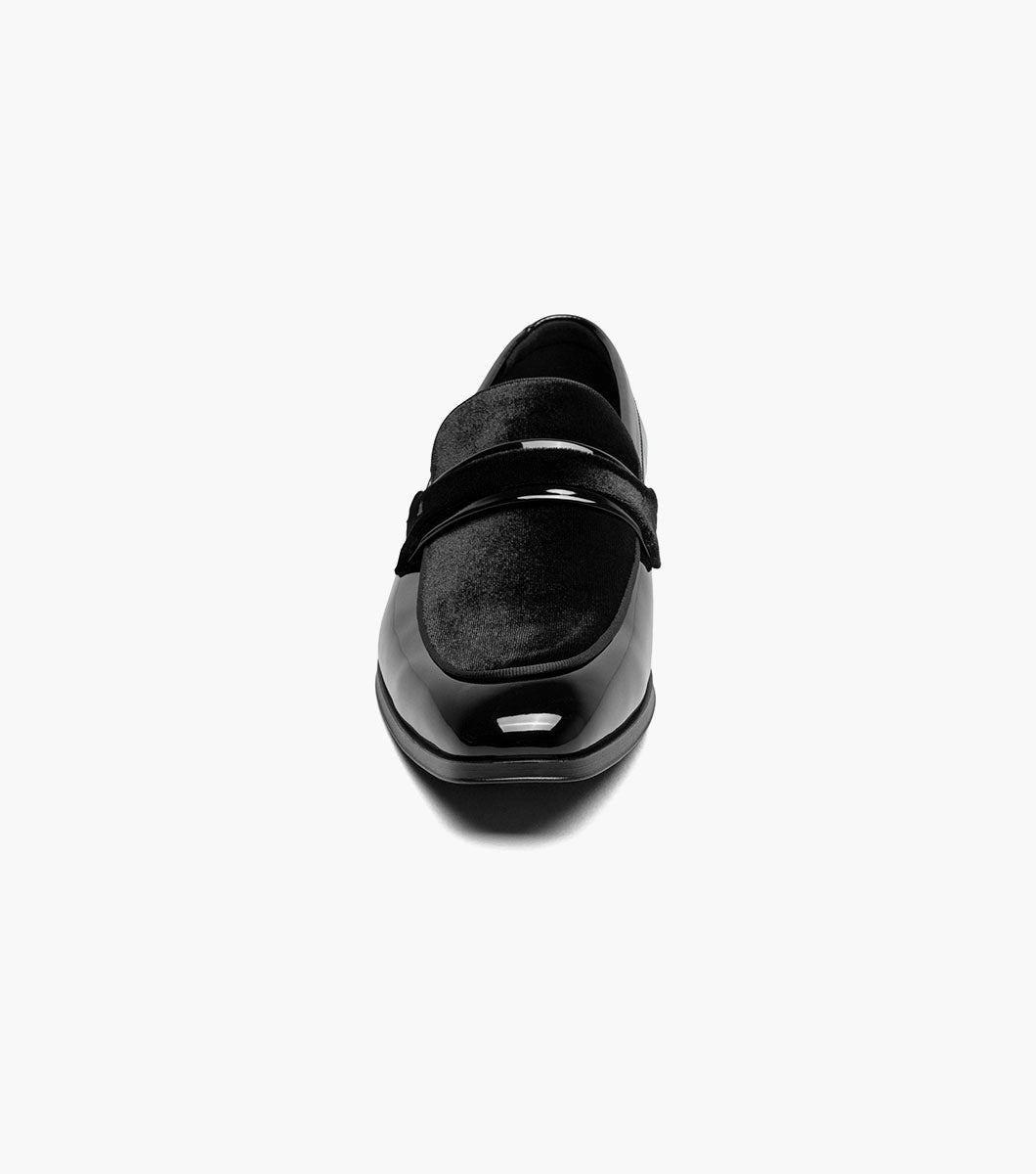 Stacy Adams Spratley Black velour patent loafers view 6