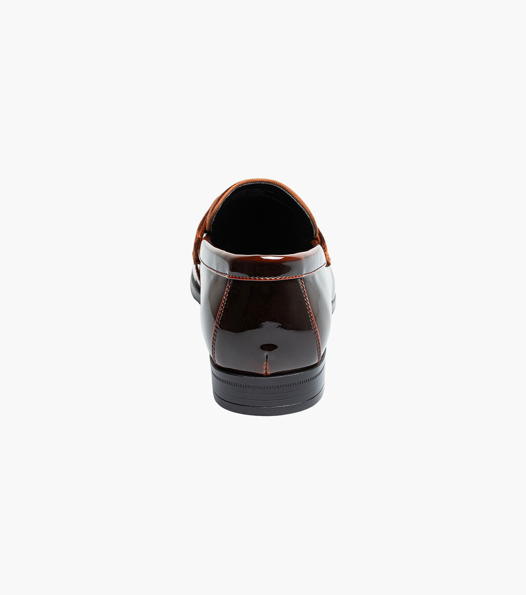 Stacy Adams Spratley Brown velour patent loafers view 7