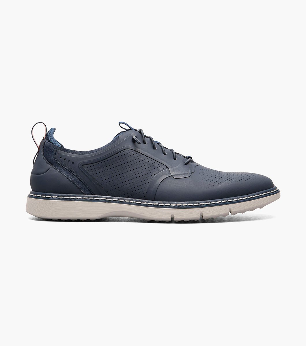 Stacy Adams Synchro Plain Toe Elastic Lace Up - Navy - Upscale Men's Fashion