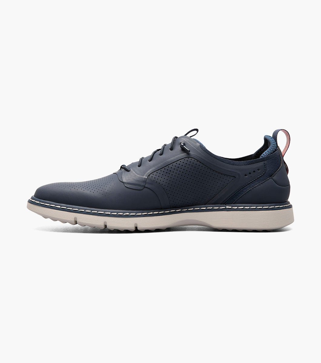 Stacy Adams Synchro Plain Toe Elastic Lace Up - Navy - Upscale Men's Fashion
