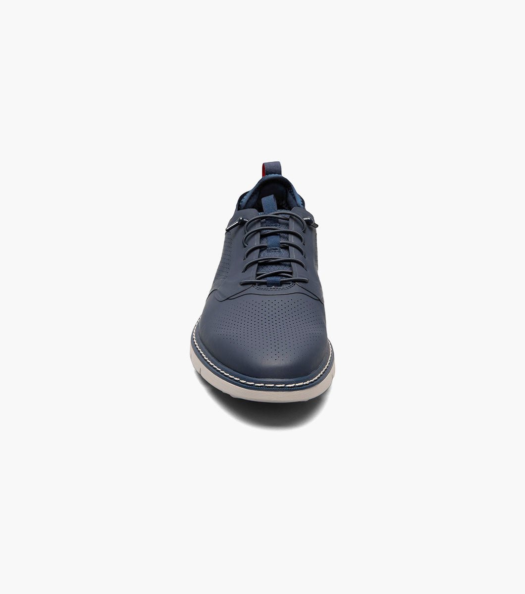 Stacy Adams Synchro Plain Toe Elastic Lace Up - Navy - Upscale Men's Fashion