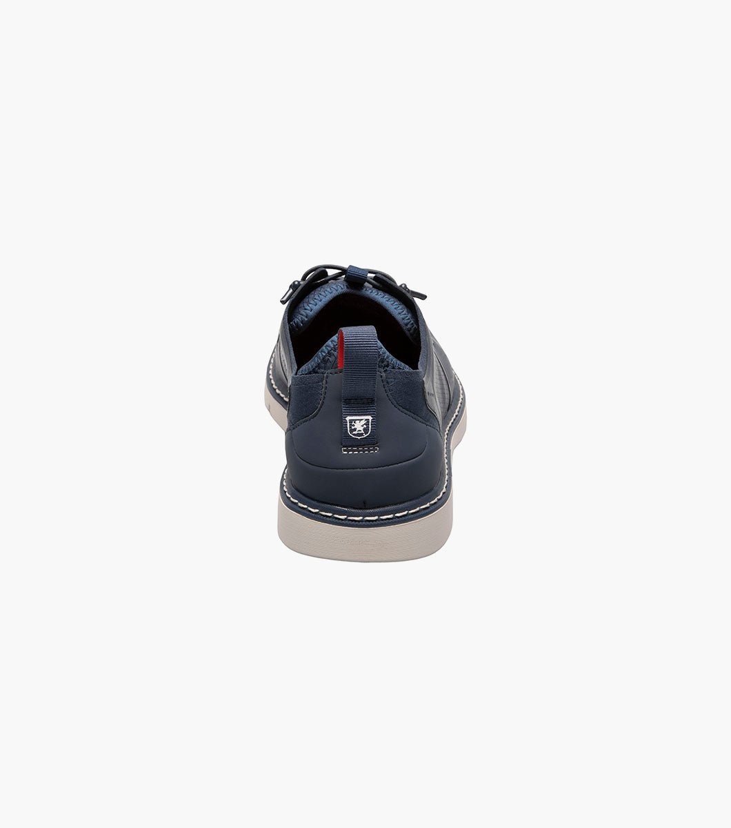 Stacy Adams Synchro Plain Toe Elastic Lace Up - Navy - Upscale Men's Fashion