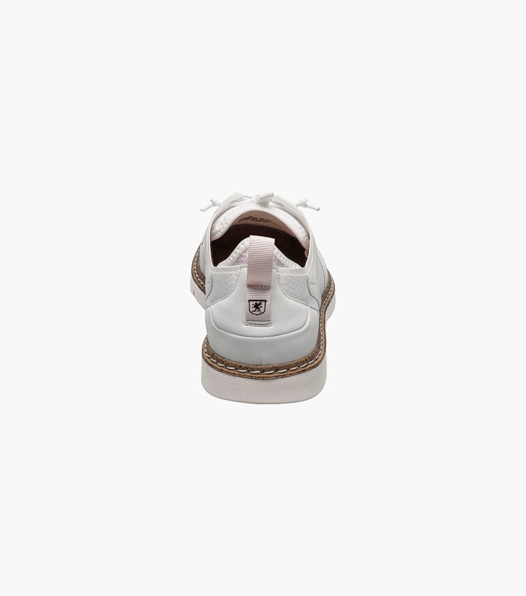 Stacy Adams Synchro Plain Toe Elastic Lace Up - White - Upscale Men's Fashion