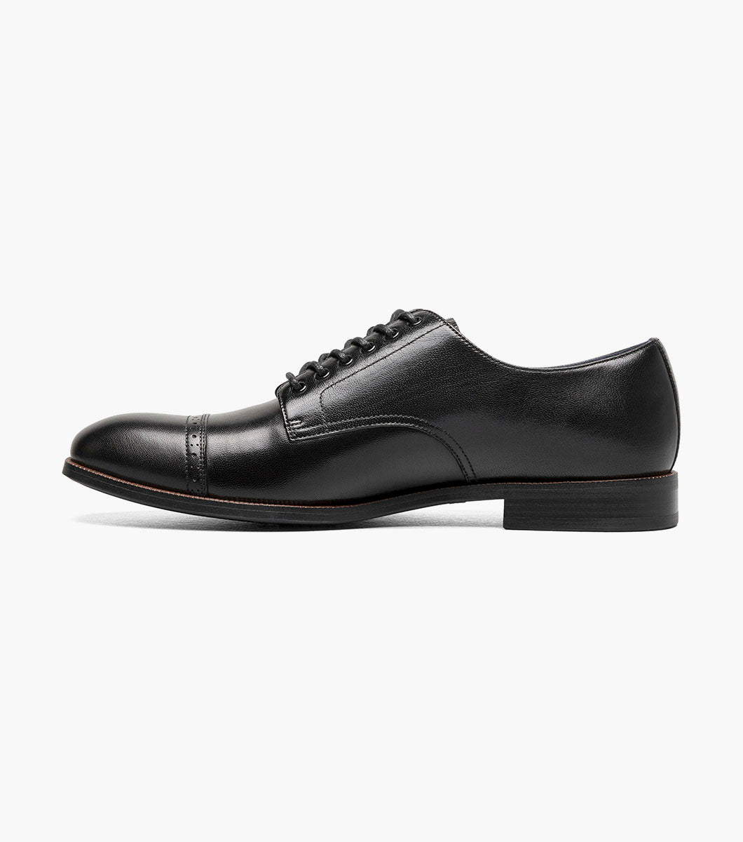 Stacy Adams William Leather Cap Toe Oxford Dress Shoes - Black - Upscale Men's Fashion