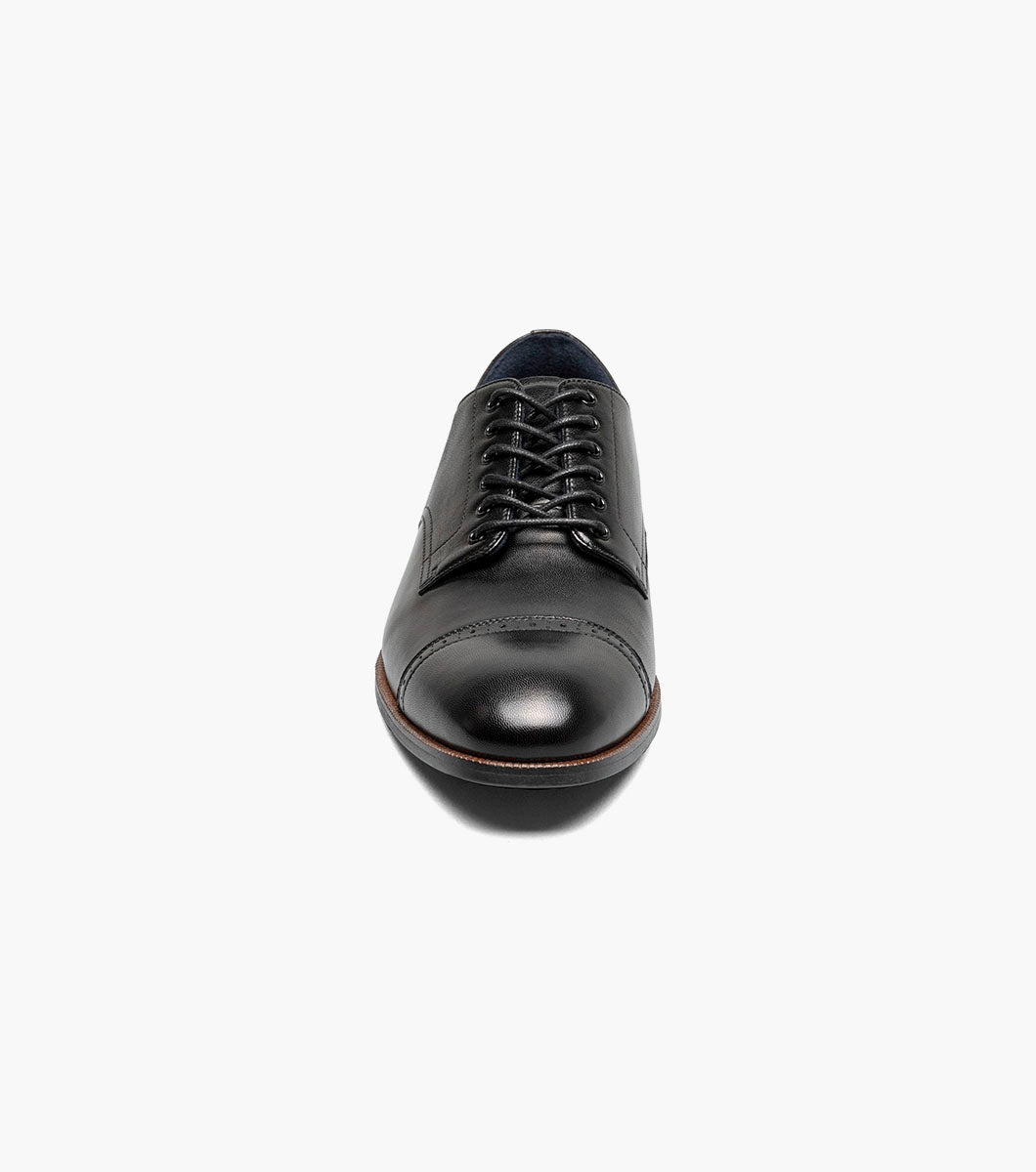 Stacy Adams William Leather Cap Toe Oxford Dress Shoes - Black - Upscale Men's Fashion