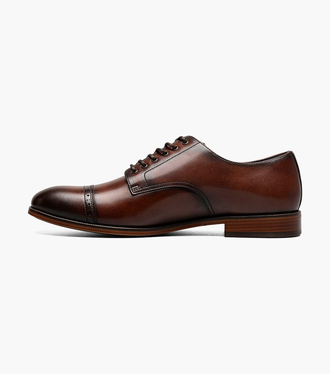 Stacy Adams William Leather Cap Toe Oxford Dress Shoes - Brown - Upscale Men's Fashion