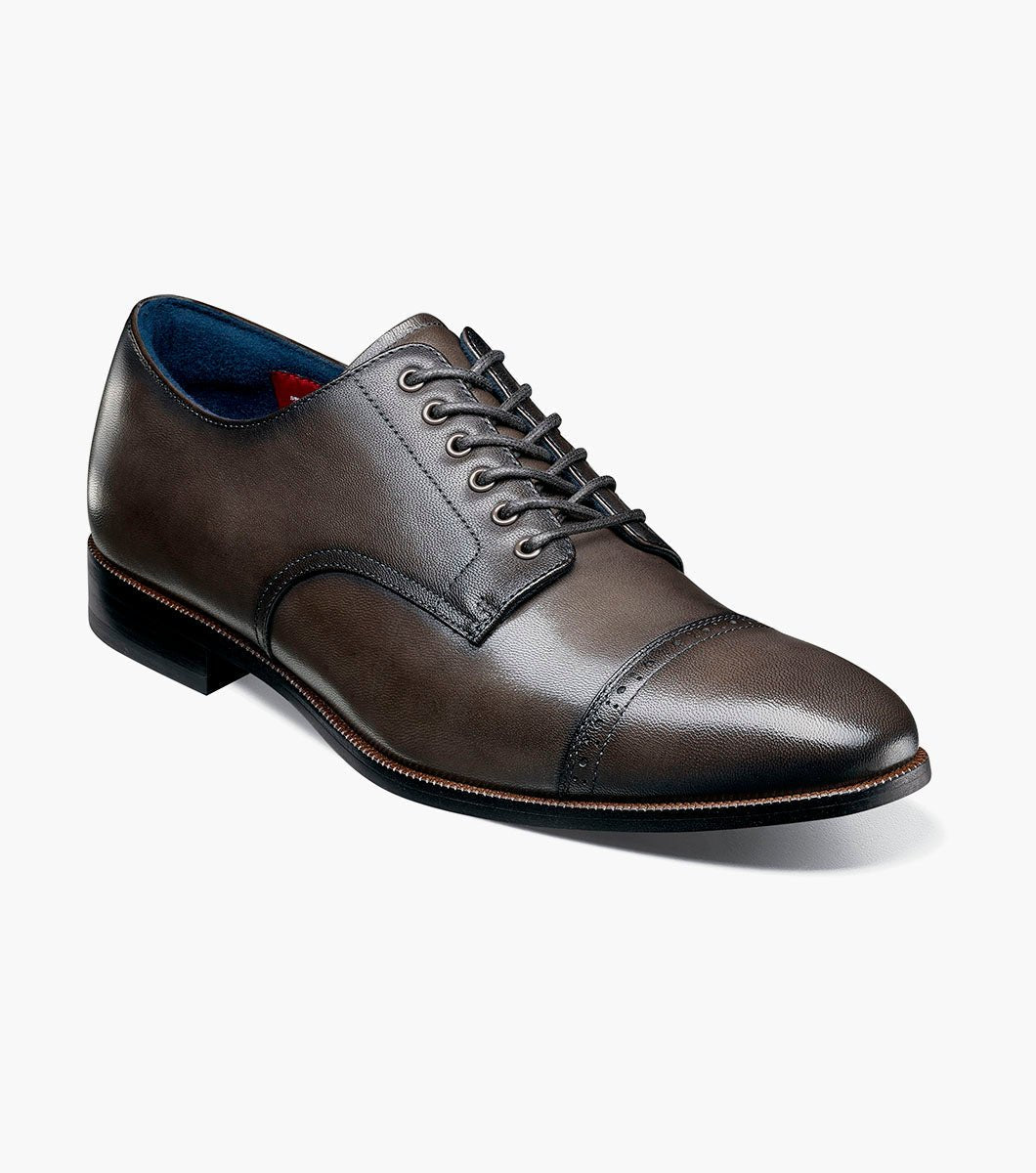 Stacy Adams William Leather Cap Toe Oxford Dress Shoes - Gray - Upscale Men's Fashion