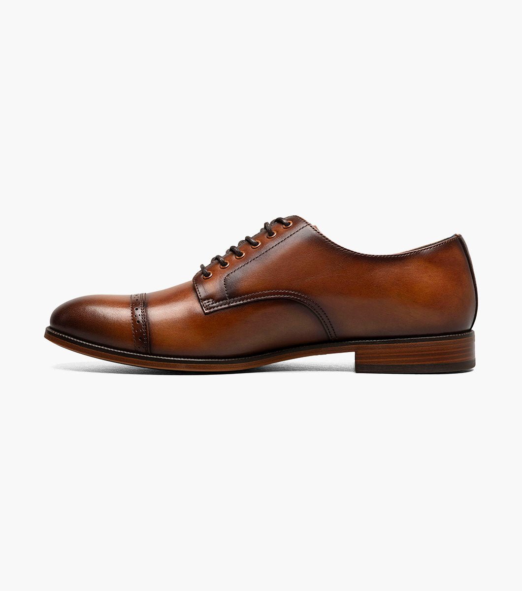 Stacy Adams William Leather Cap Toe Oxford Dress Shoes - Tan - Upscale Men's Fashion