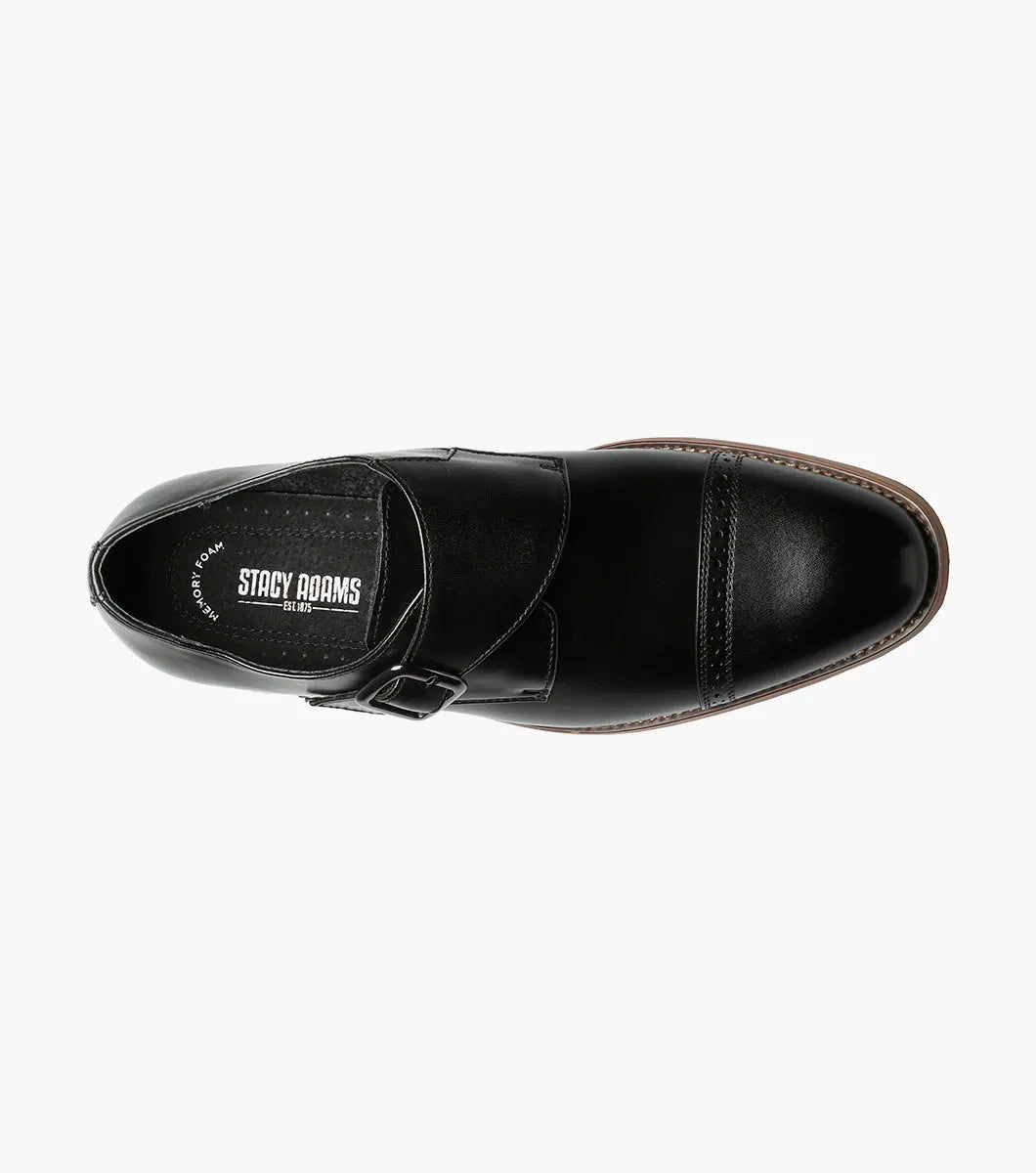 Desmond Cap Toe Monk Strap Dress Shoe – Black