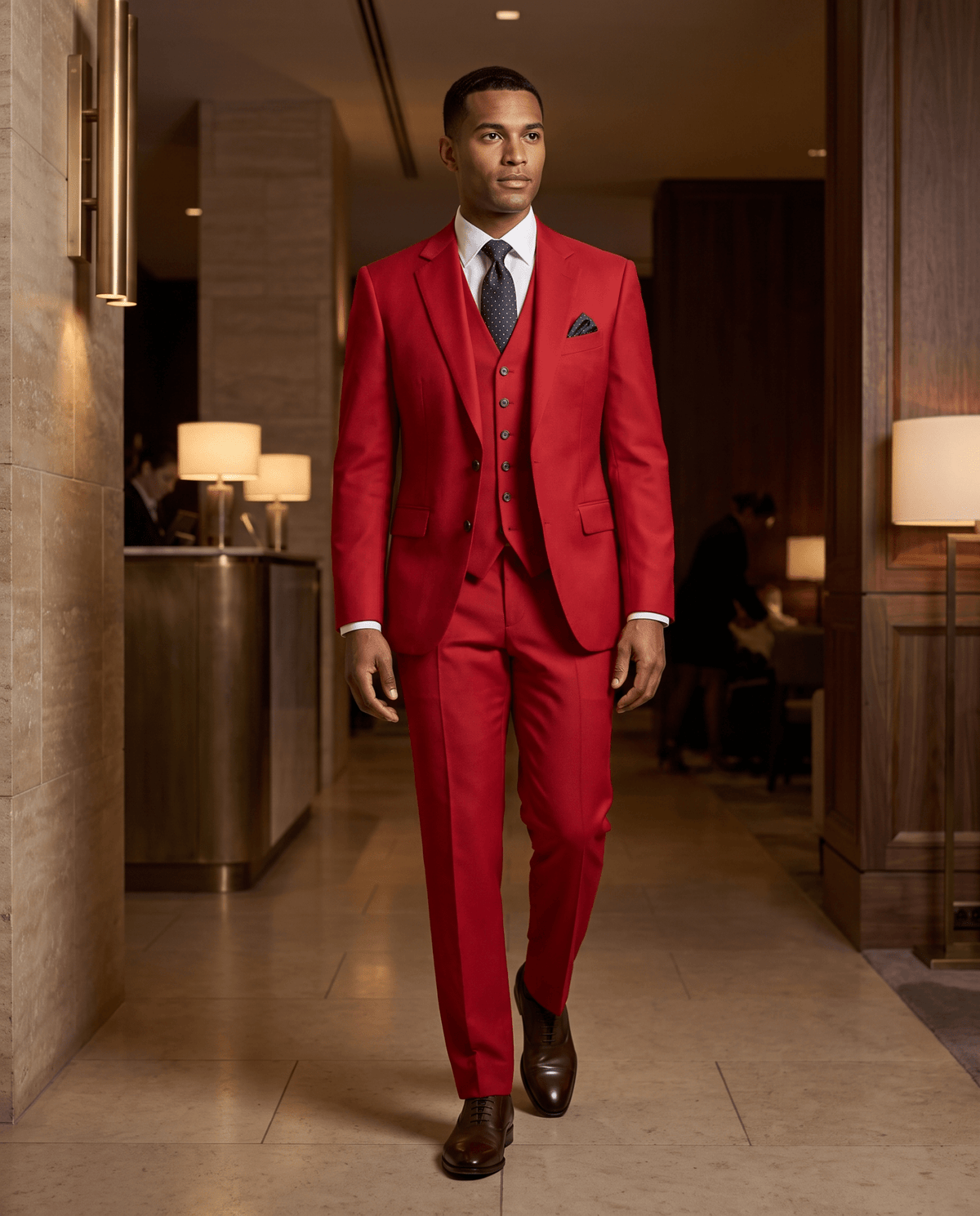 Men’s Red Tailored Fit 3-Piece Wool Suit – Statement - Upscale Men's Fashion
