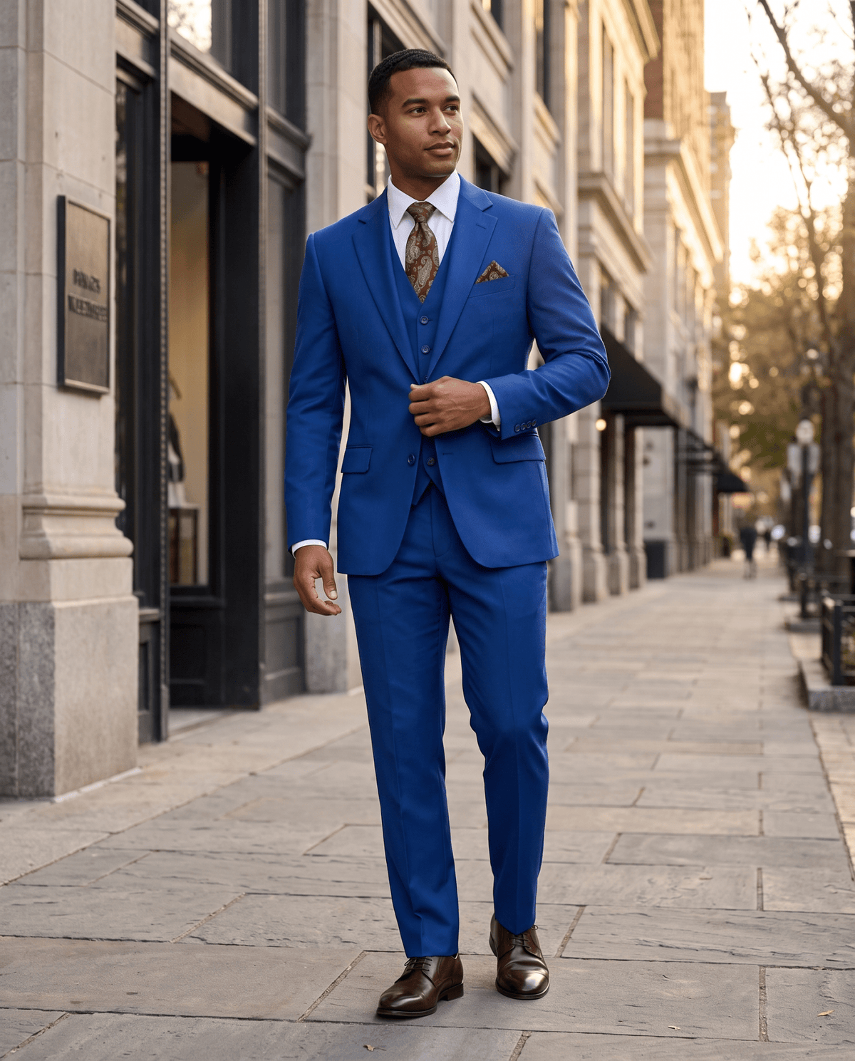 Men’s Sapphire Tailored Fit 3-Piece Wool Suit – Statement - Upscale Men's Fashion