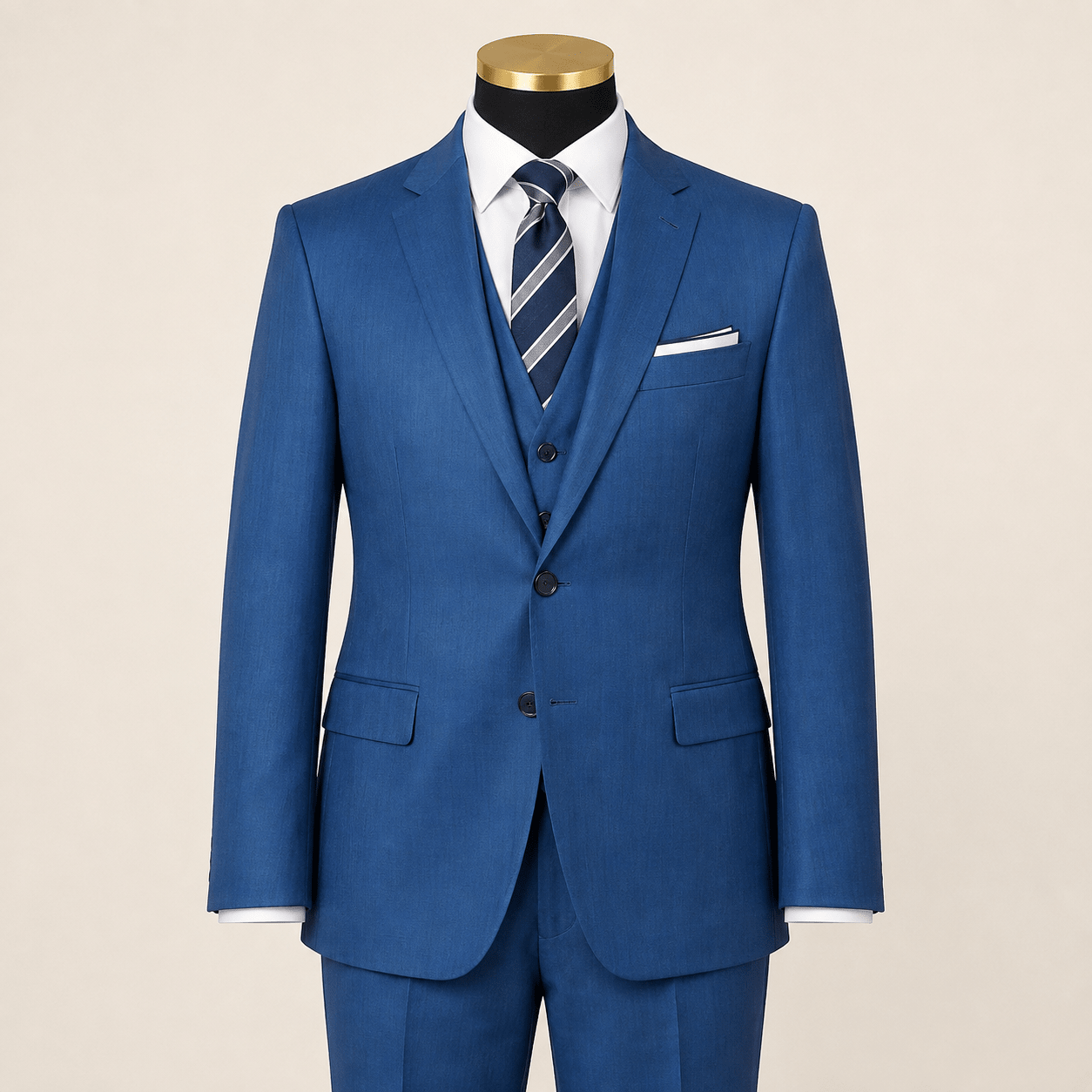 TAZIO COLLECTION-BLUE TEXTURED 3 PIECE SUIT - Upscale Men's Fashion