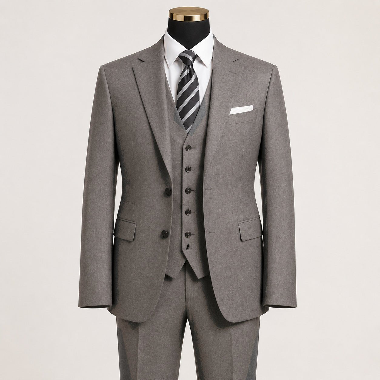TAZIO COLLECTION-GREY TEXTURED 3 PIECE SUIT - Upscale Men's Fashion