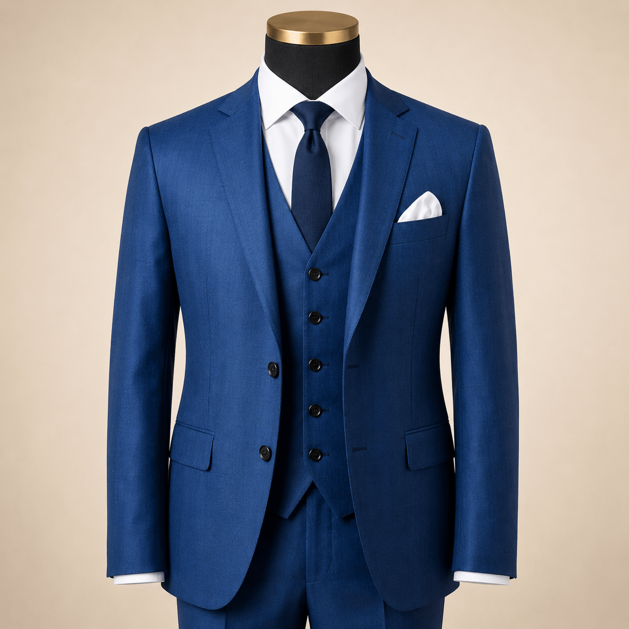 TAZIO COLLECTION-STEEL BLUE TEXTURED 3 PIECE SUIT - Upscale Men's Fashion