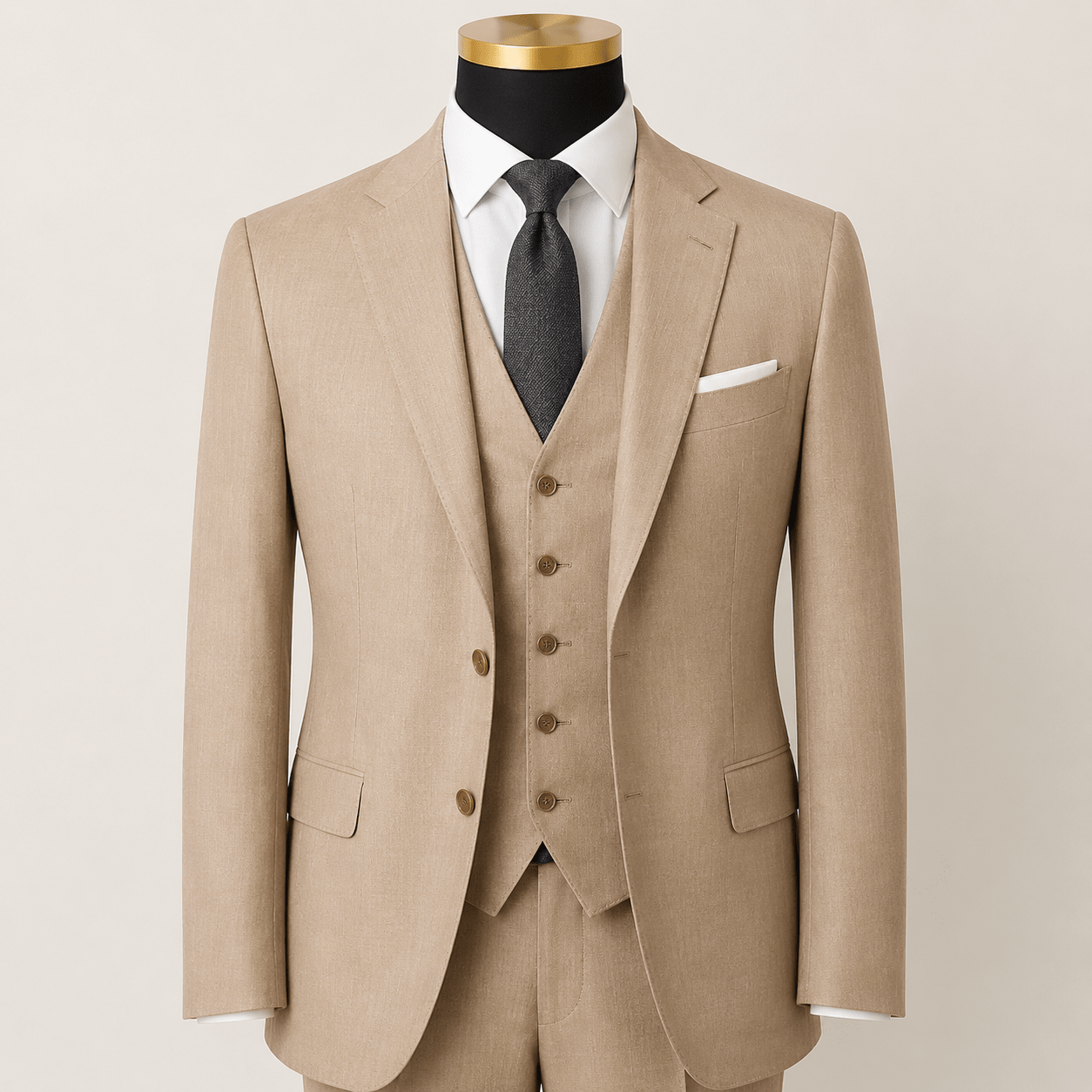 TAZIO COLLECTION-STONE TEXTURED 3 PIECE SUIT - Upscale Men's Fashion