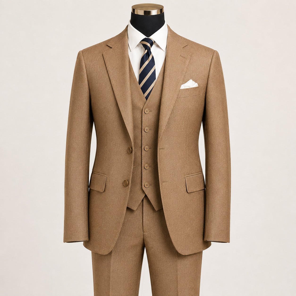 TAZIO COLLECTION-TOASTED TEXTURED 3 PIECE SUIT - Upscale Men's Fashion