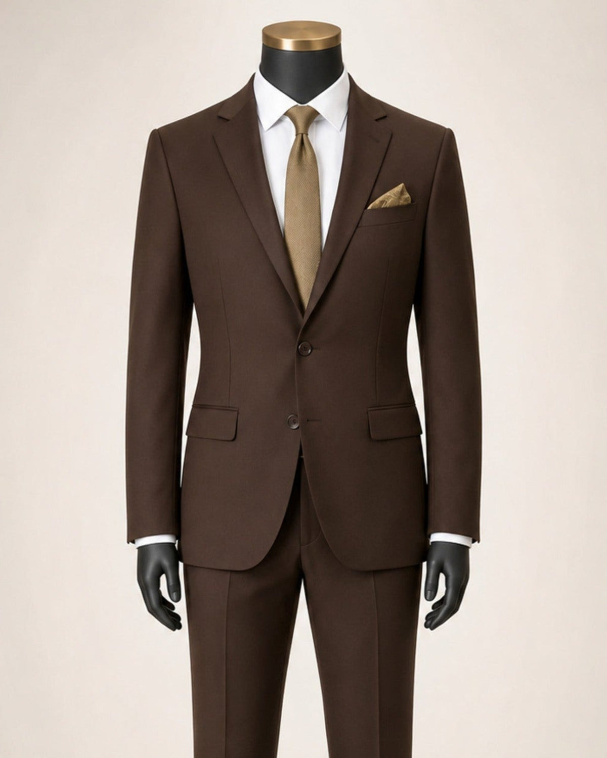 Men's Brown Slim Fit Stretch 2-Piece Suit – Valenza Collection - Upscale Men's Fashion