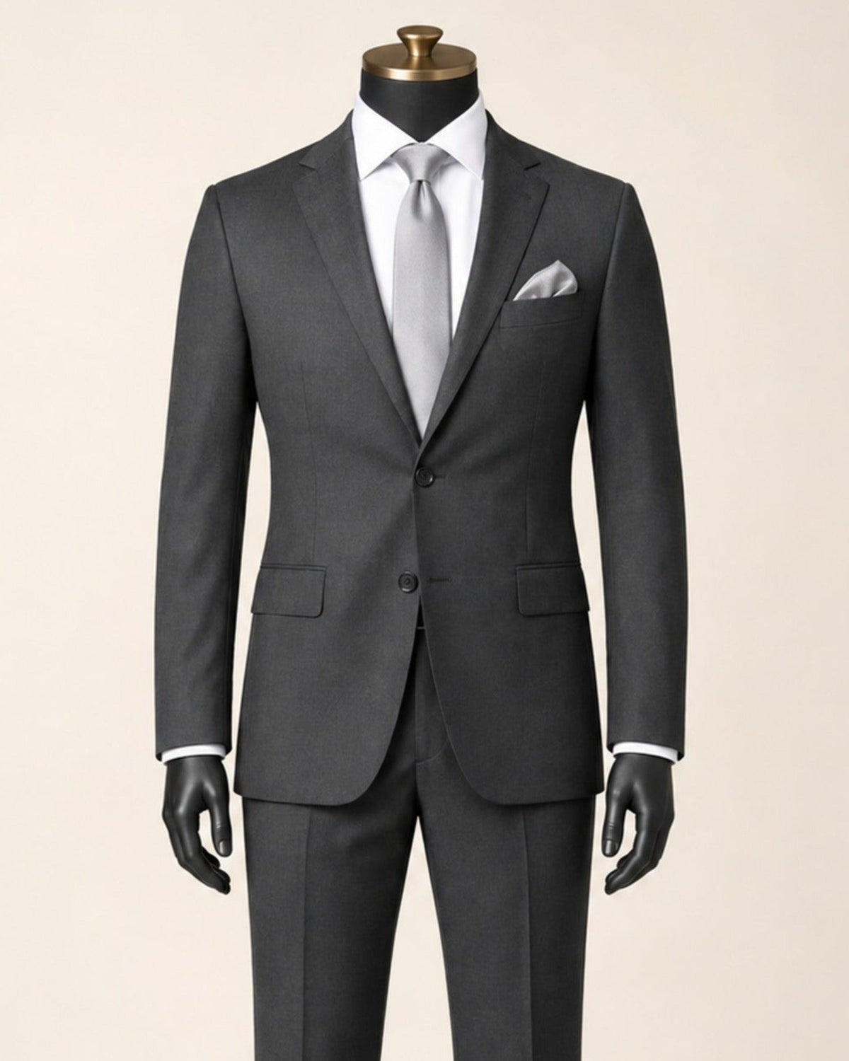 Men's Charcoal Slim Fit Stretch 2-Piece Suit – Valenza Collection - Upscale Men's Fashion