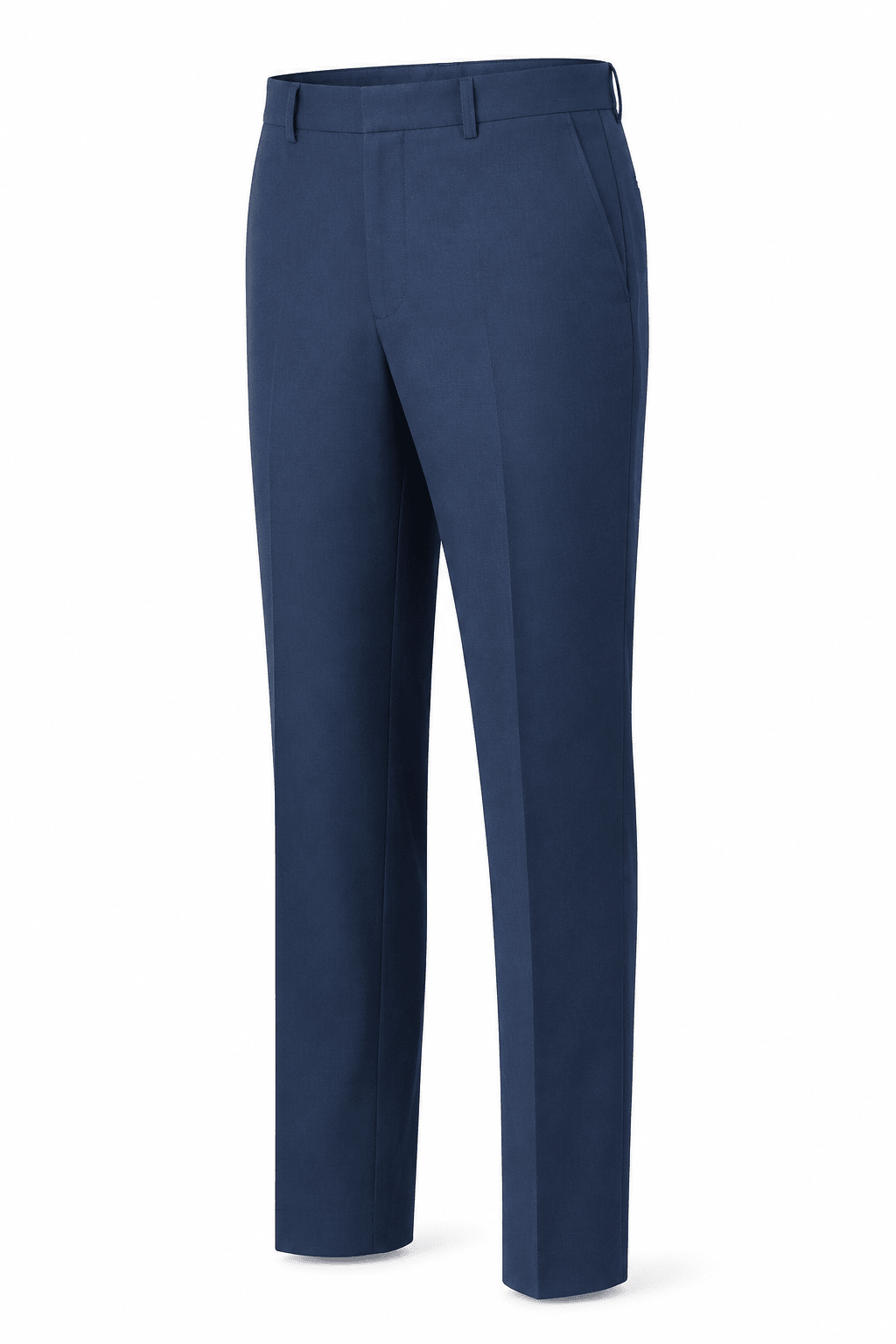 Men's Twilight Blue Modern Fit Pre-Hemmed Dress Pants - Upscale Men's Fashion