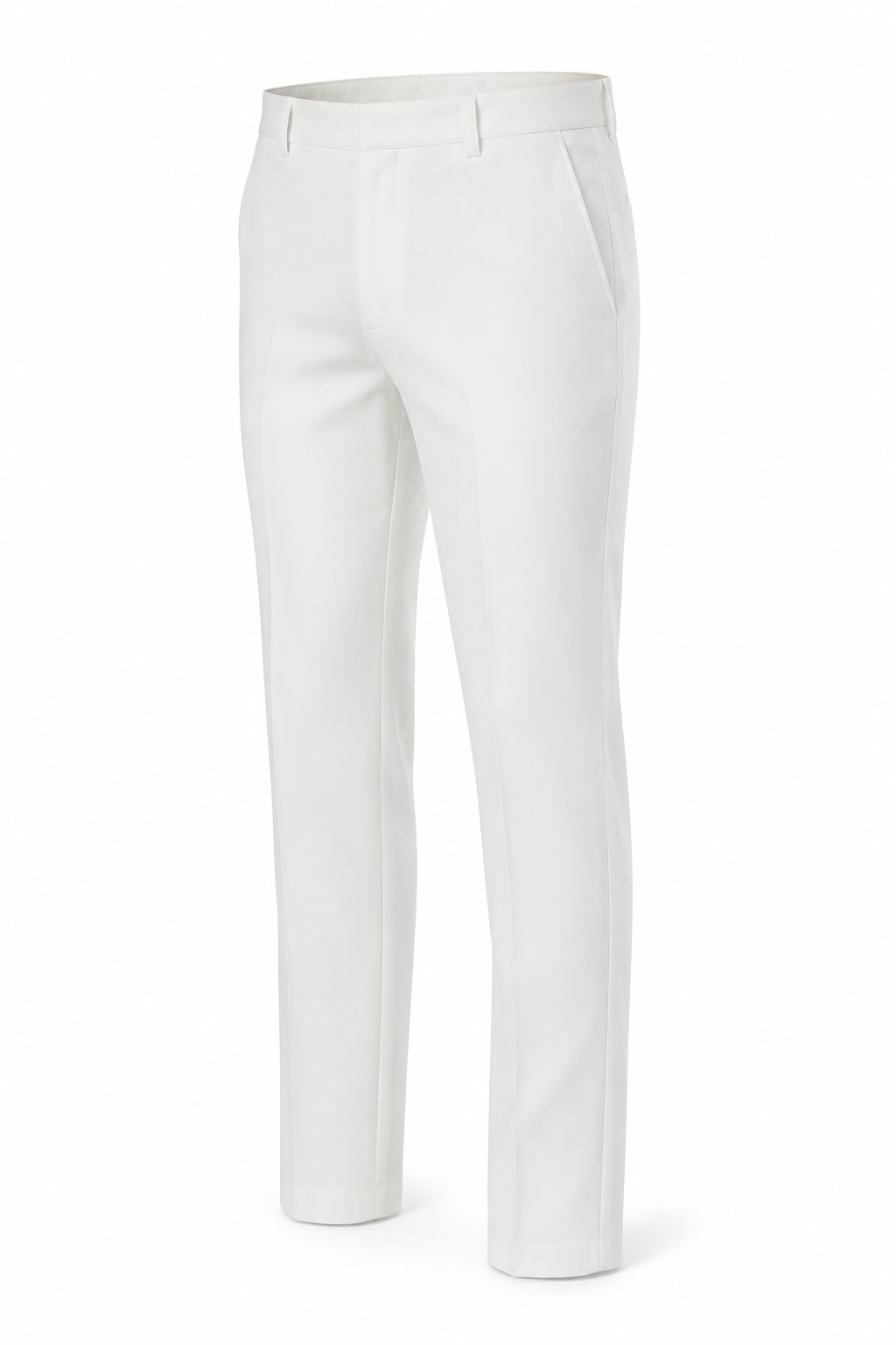 Vinci men's white pre-hemmed modern fit dress pants