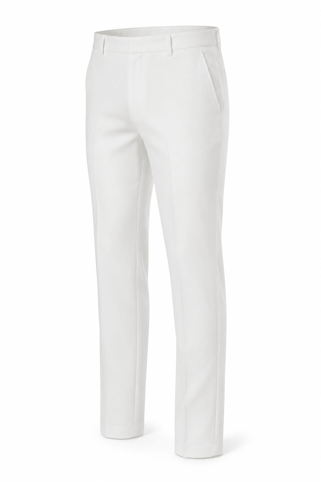Men's White Modern Fit Pre-Hemmed Dress Pants - Upscale Men's Fashion