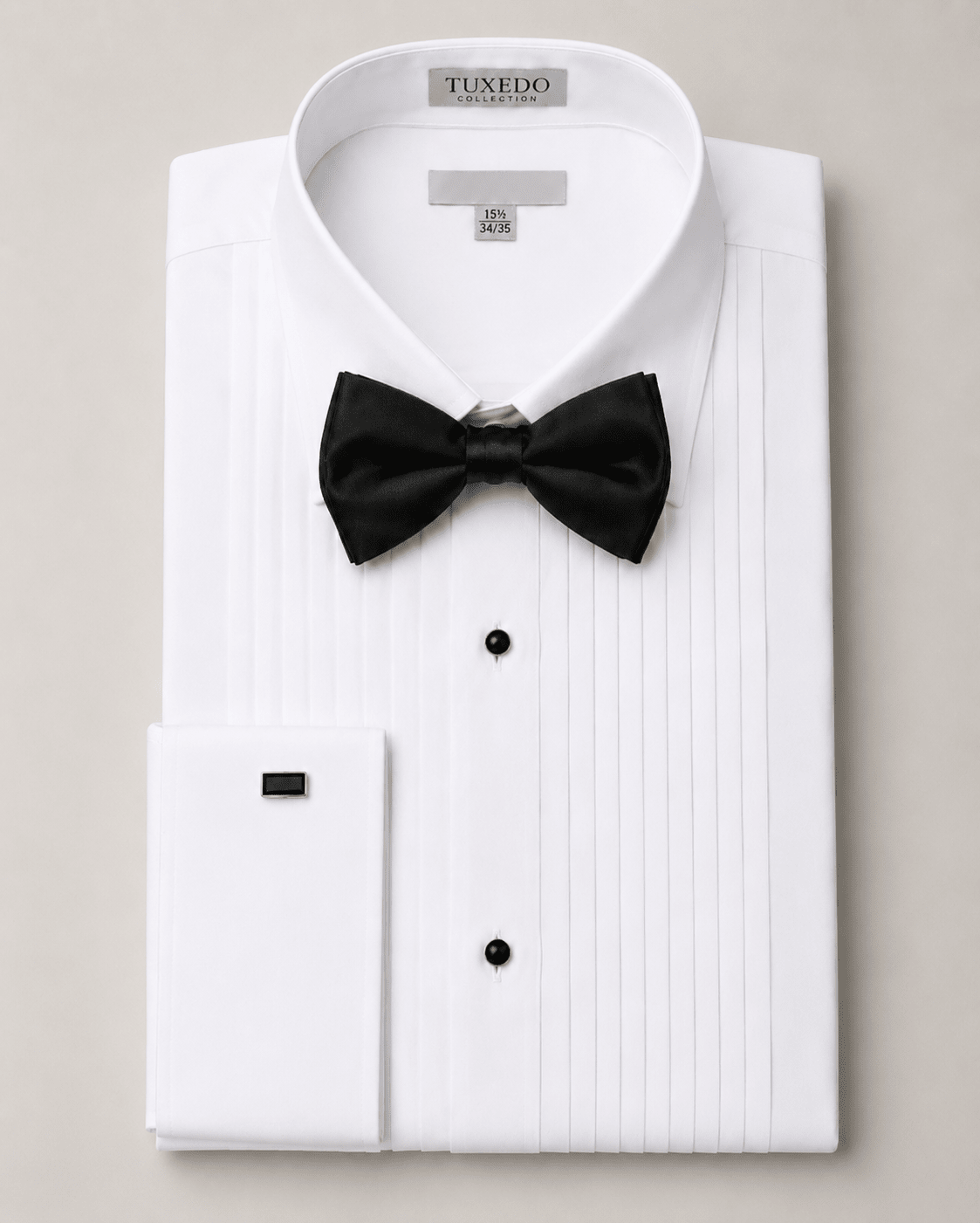 White Pointed Collar Pleated Tuxedo Shirt - Upscale Men's Fashion