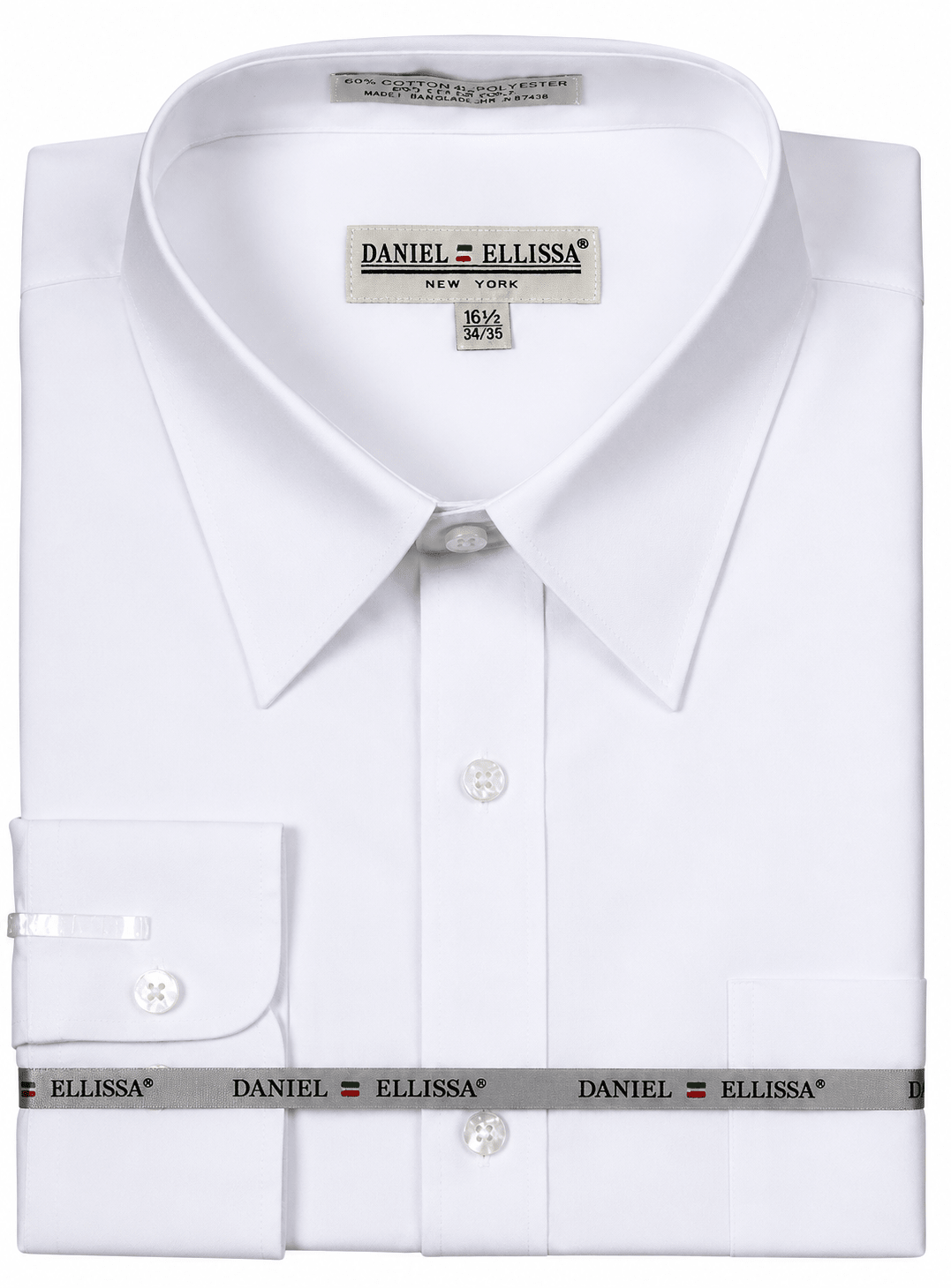 White Regular Fit Dress Shirt with Convertible Cuffs - Upscale Men's Fashion