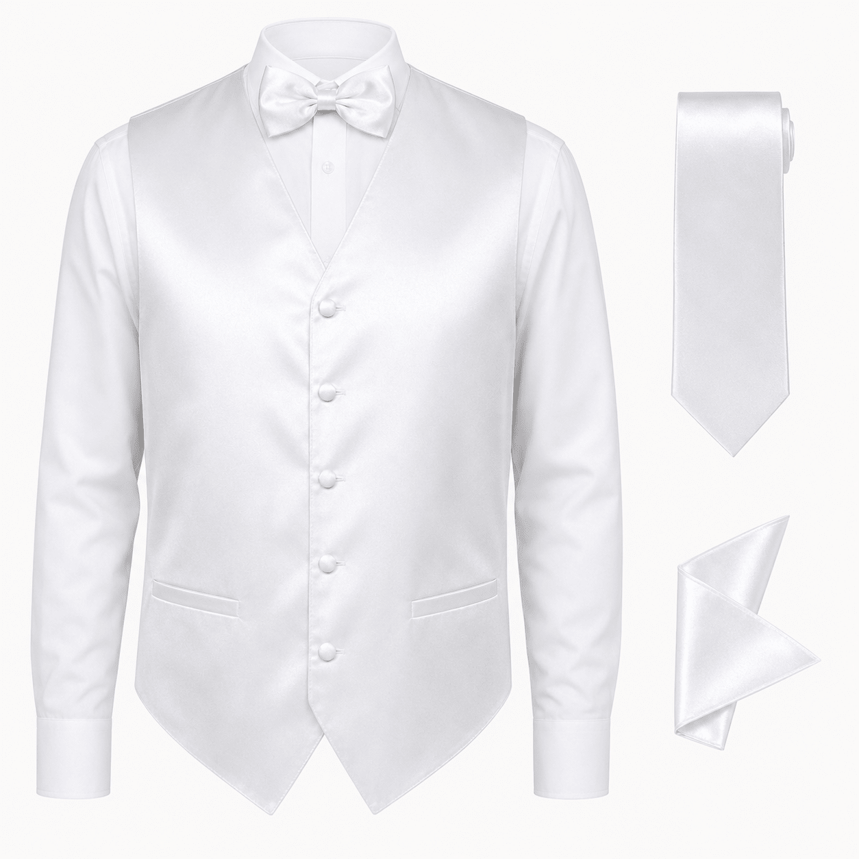 White Tuxedo Vest Set - Upscale Men's Fashion