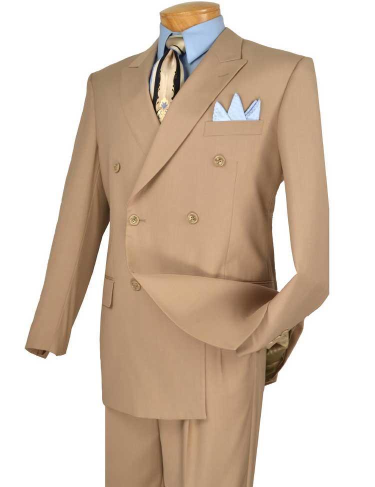 Capri Collection – Beige Double-Breasted Regular Fit Suit