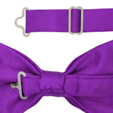 Gia Purple Satin Adjustable Bowtie - Upscale Men's Fashion
