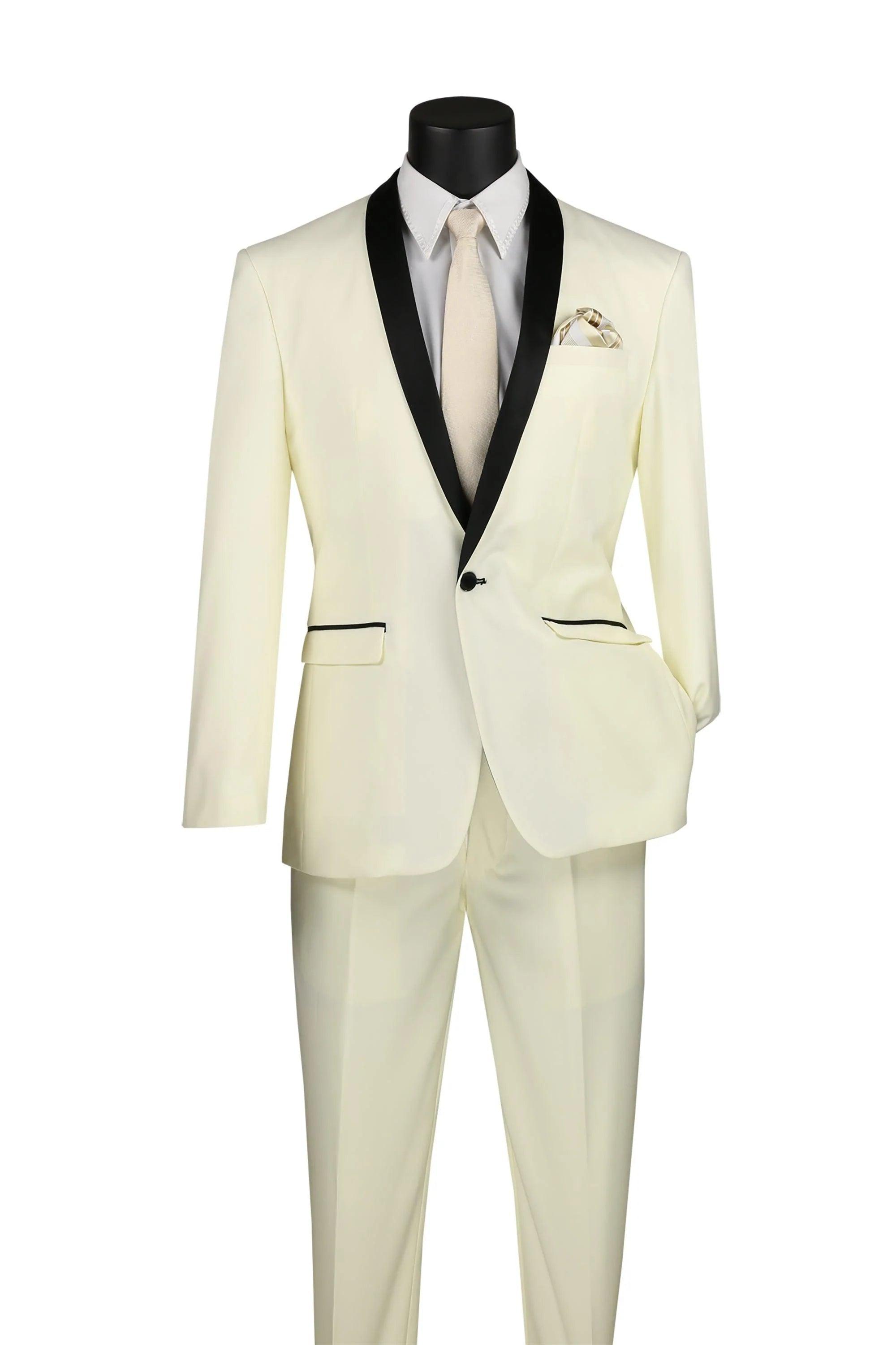 Ivory tuxedo jacket with black lapels hot sale
