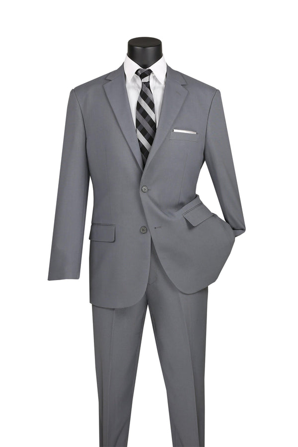 Medium Grey Regular Fit 2 Piece Suit - Upscale Men's Fashion