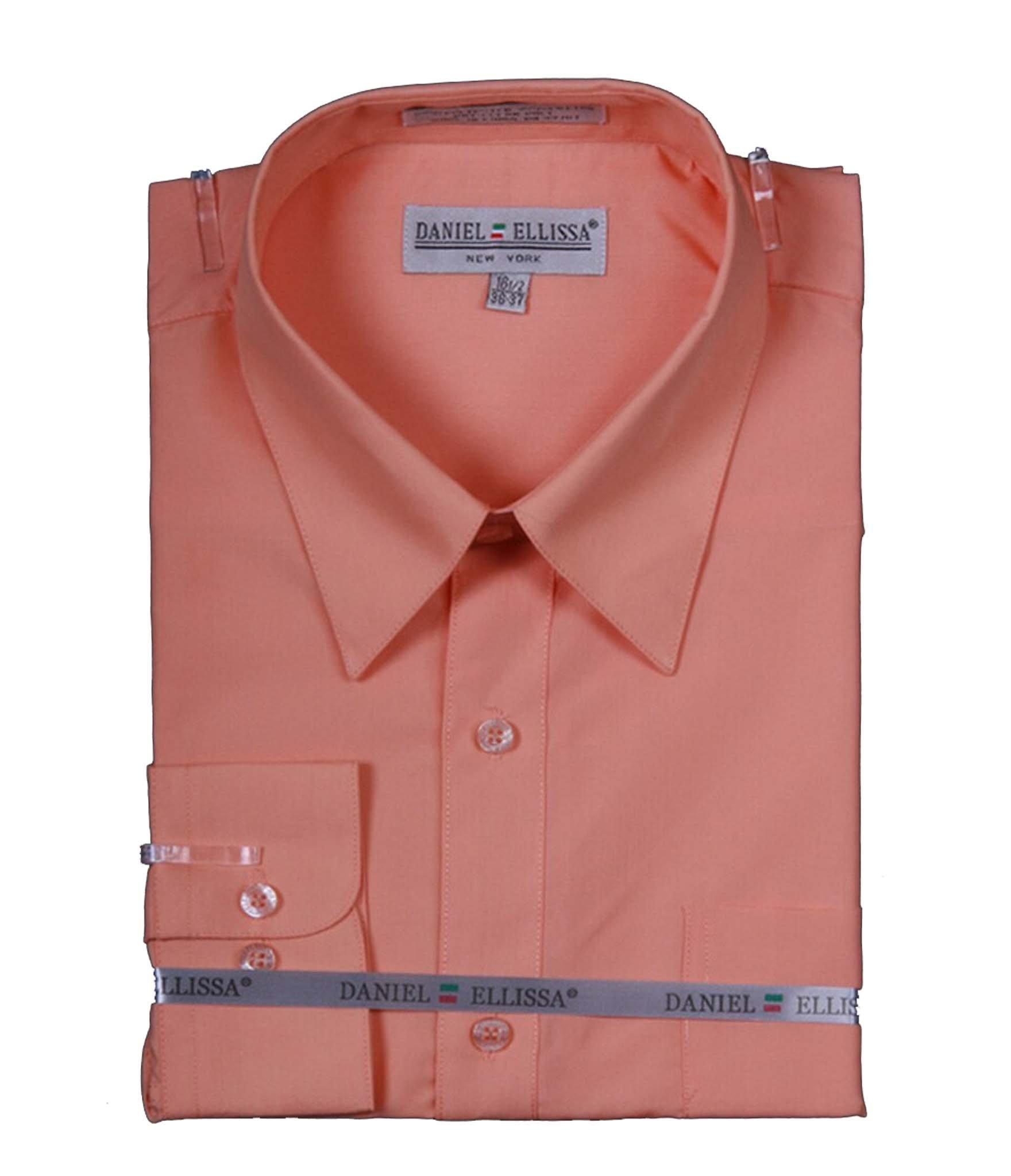 convertible cuff dress shirt Men's Basic Dress Shirt with Convertible Cuff -Color Peach