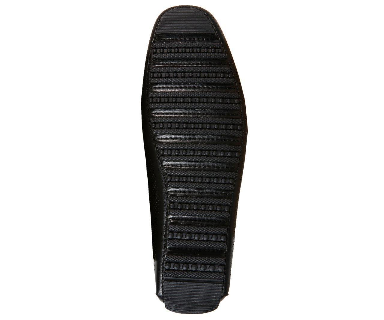 Men's Black Perforated Smooth Driving Moccasin/Loafers Shoes - Upscale Men's Fashion