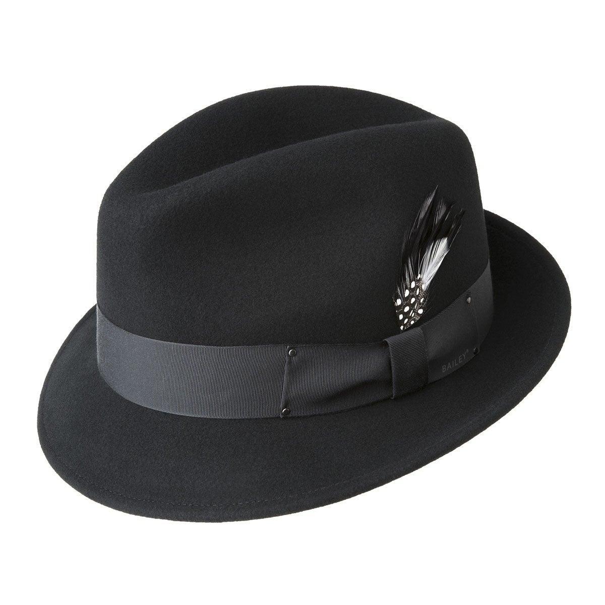 Men's Fedora Hat -Tino by Bailey of Hollywood Color Black - Upscale Men's Fashion