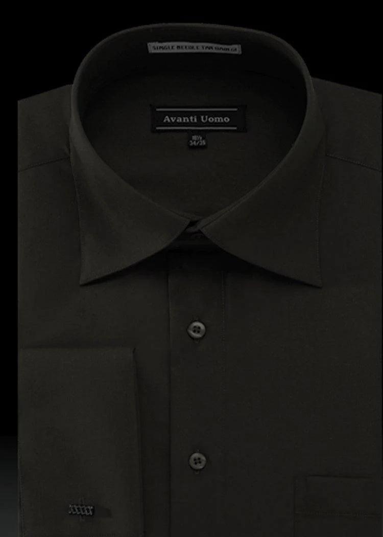 Men's French Cuff Dress Shirt Spread Collar, Black, 3X-Large (Neck 19-19 Sleeves 36/37) Men's French Cuff Dress Shirt Spread Collar, Black, 3X-Large (Neck 19-19 Sleeves 36/37)